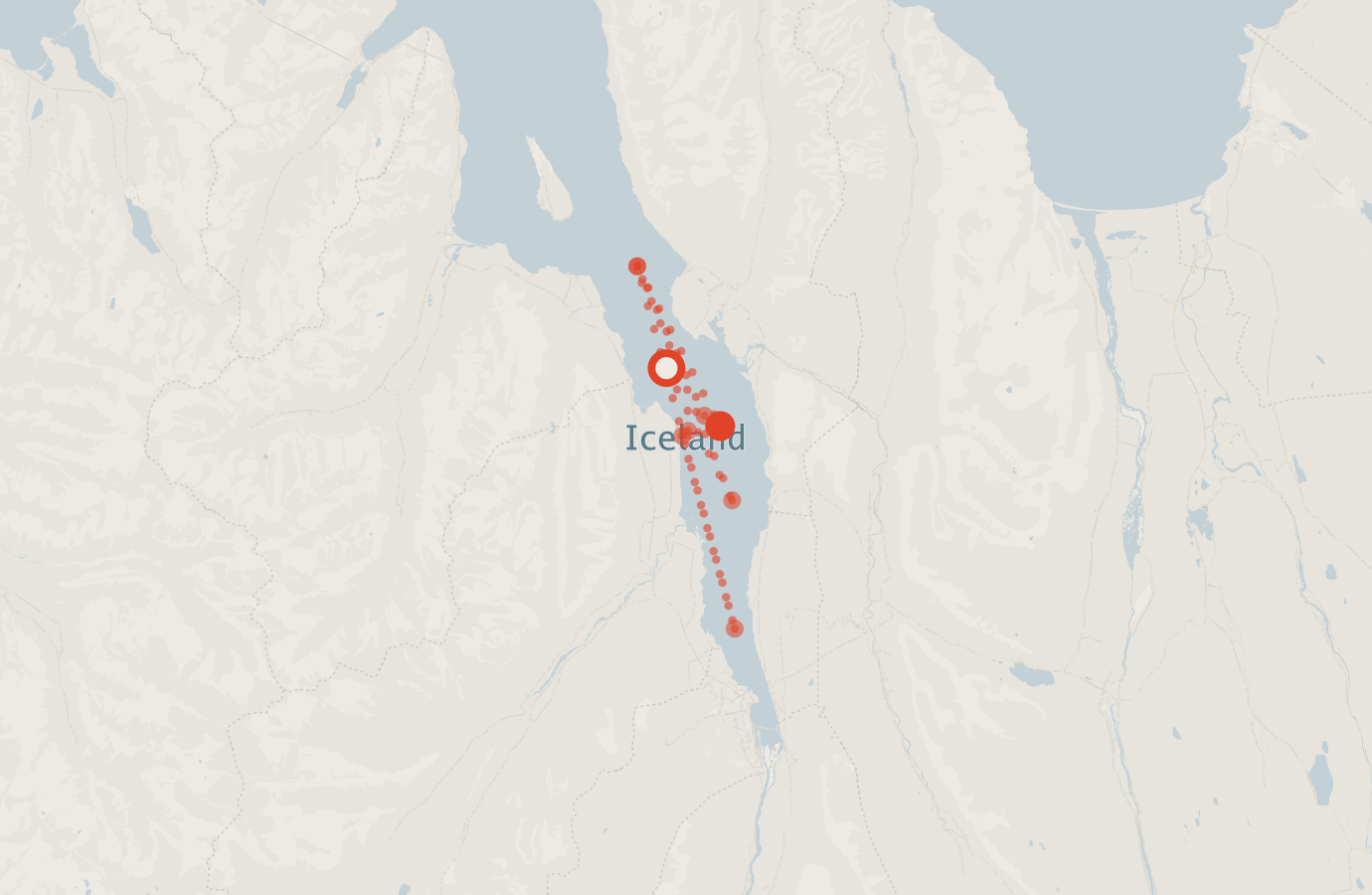 Activity map — real sighting points on an OpenStreetMap basemap