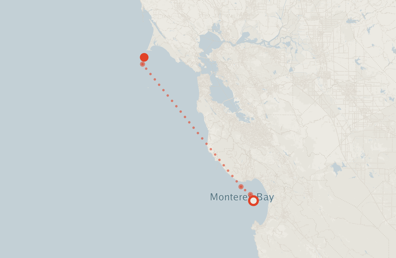 Activity map — real sighting points on an OpenStreetMap basemap
