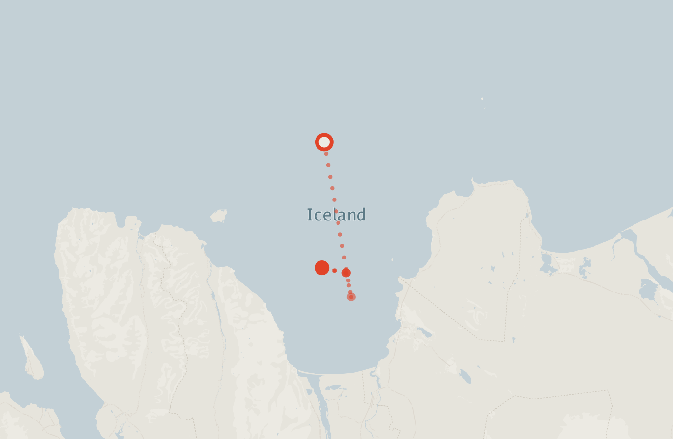 Activity map — real sighting points on an OpenStreetMap basemap