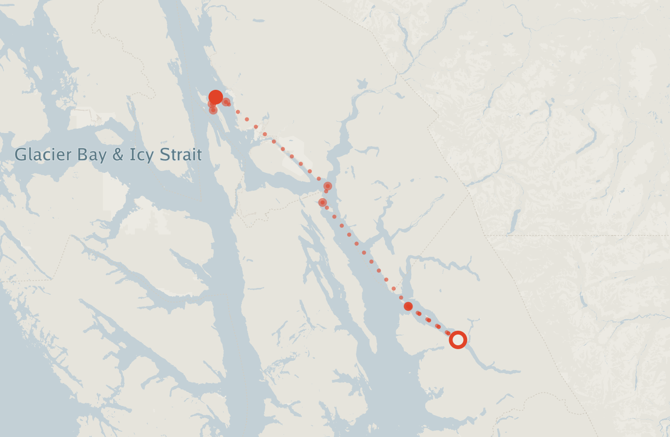 Activity map — real sighting points on an OpenStreetMap basemap