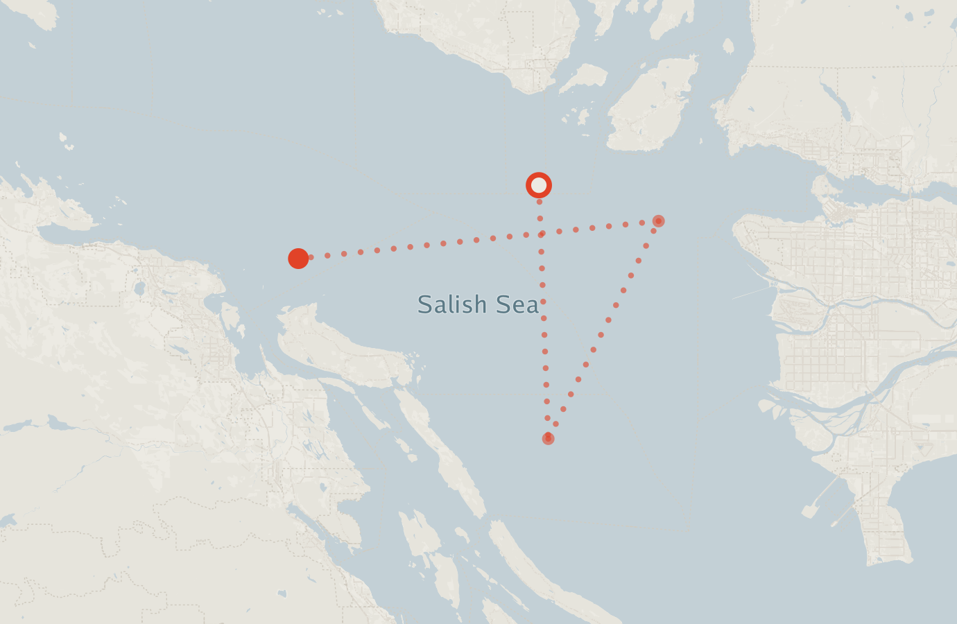 Activity map — real sighting points on an OpenStreetMap basemap