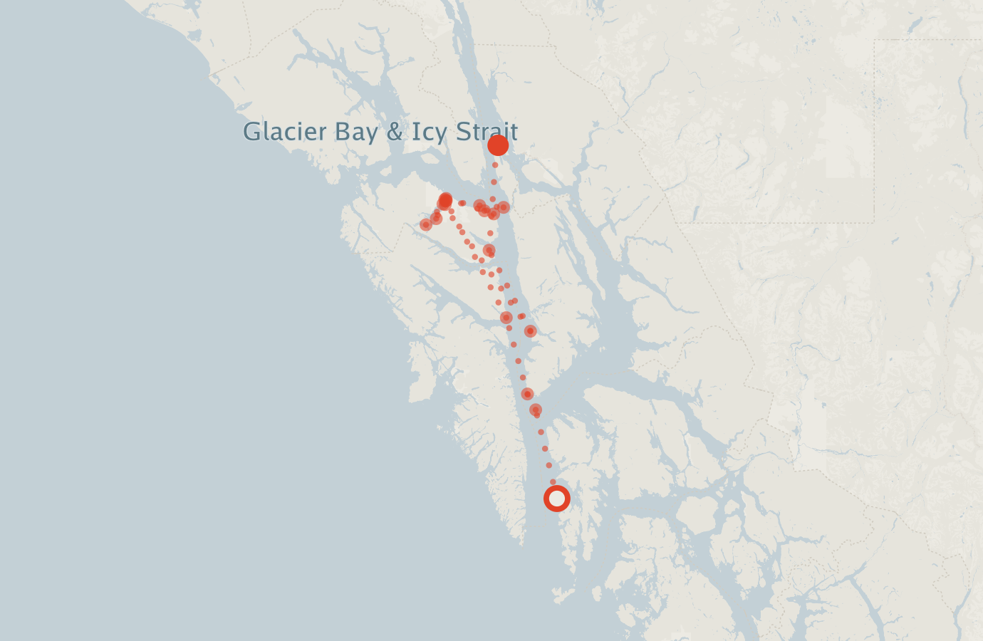 Activity map — real sighting points on an OpenStreetMap basemap