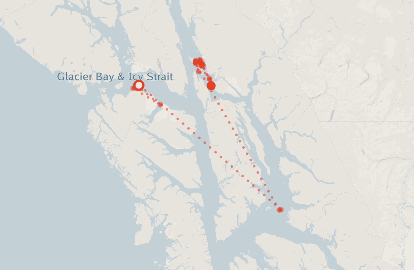 Activity map — real sighting points on an OpenStreetMap basemap