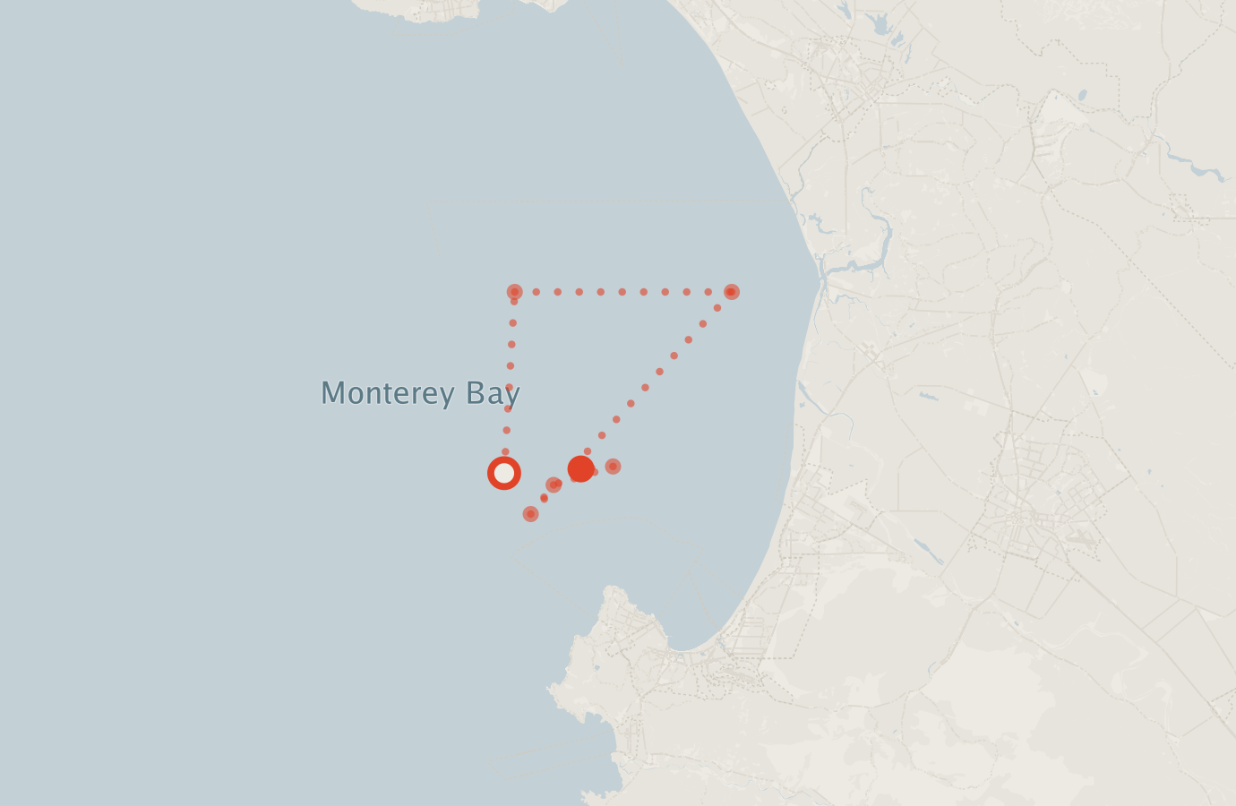 Activity map — real sighting points on an OpenStreetMap basemap