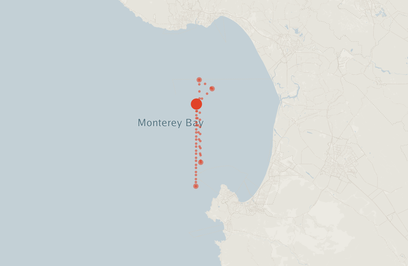 Activity map — real sighting points on an OpenStreetMap basemap