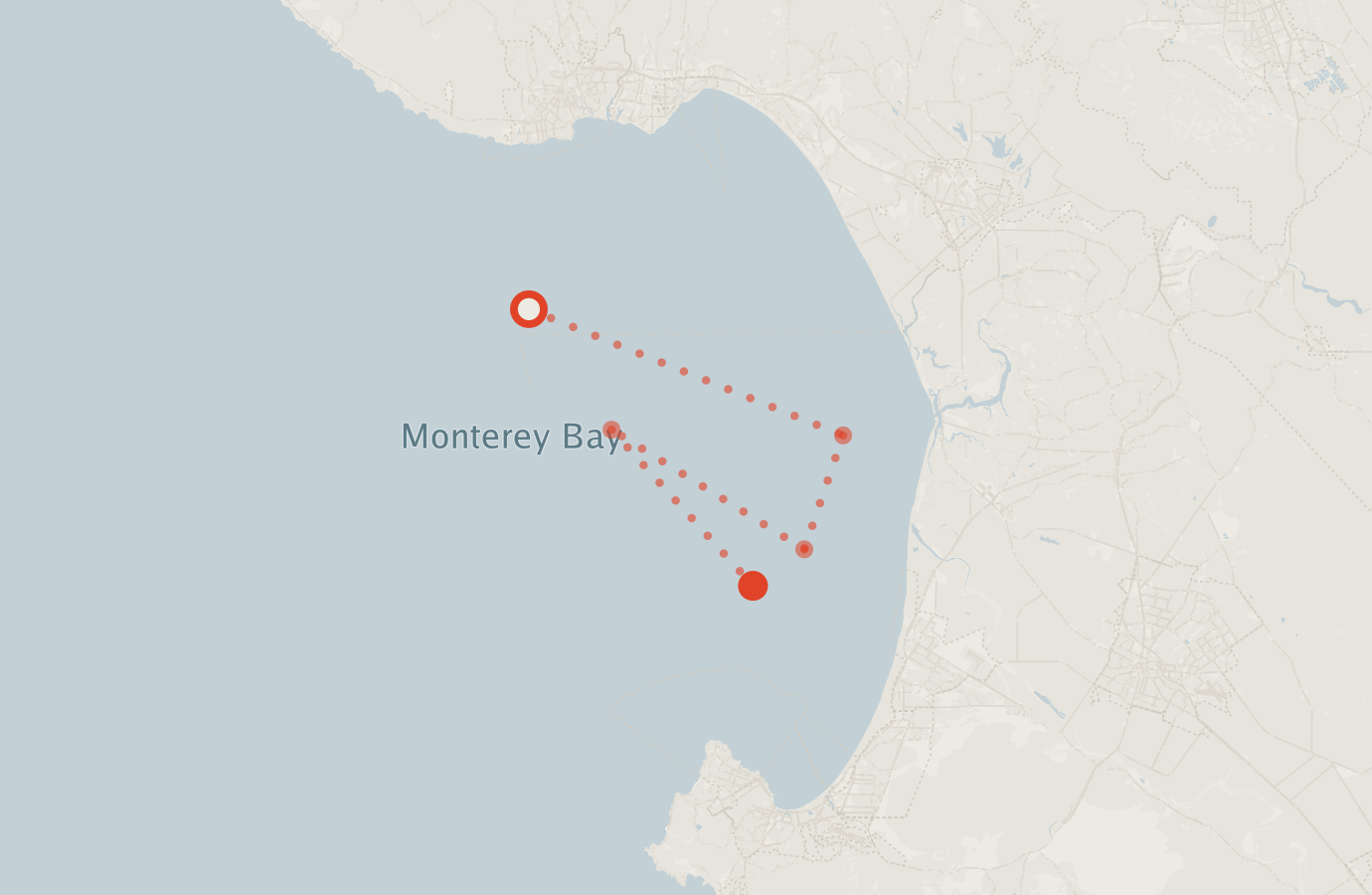 Activity map — real sighting points on an OpenStreetMap basemap