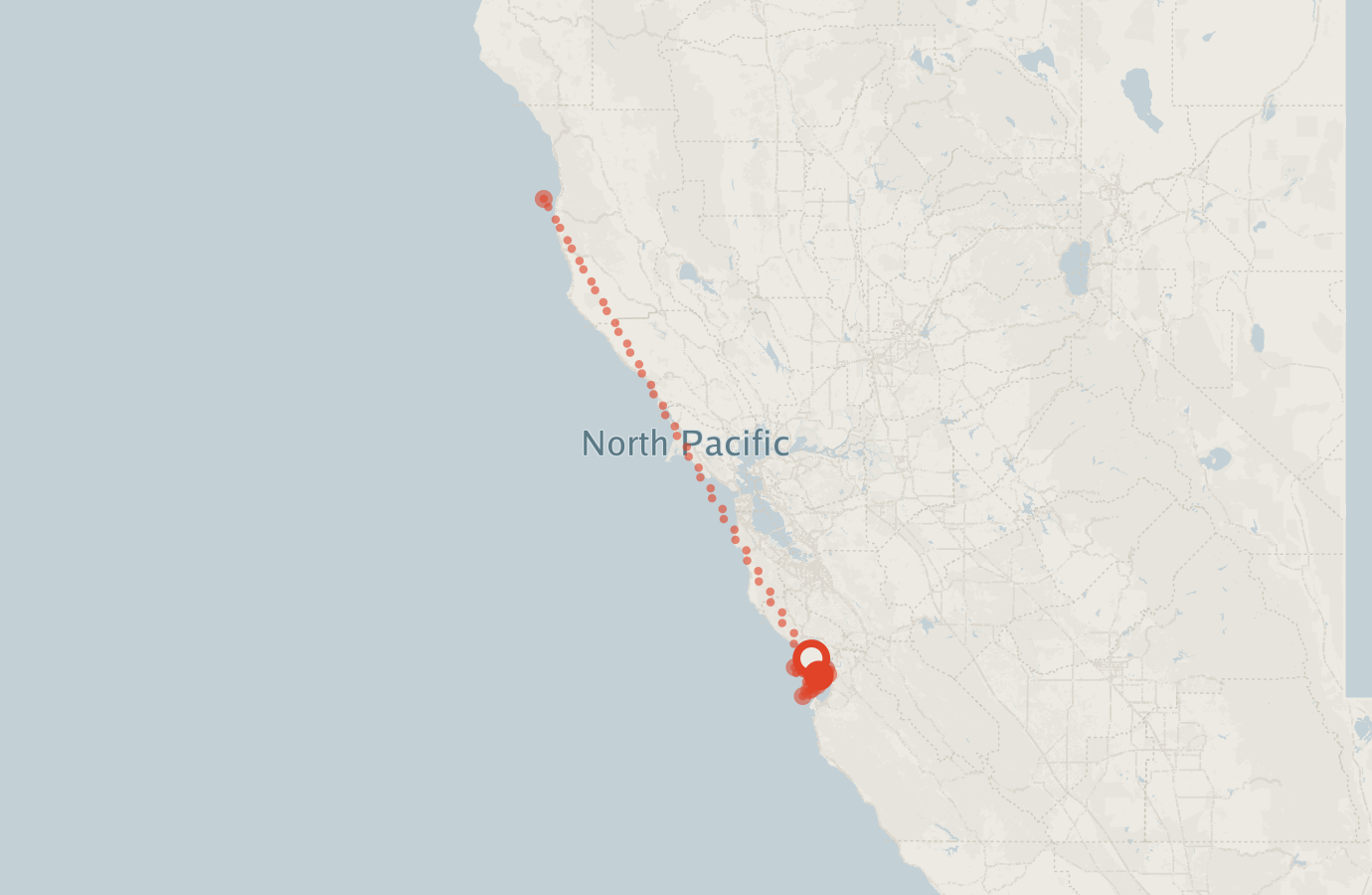 Activity map — real sighting points on an OpenStreetMap basemap