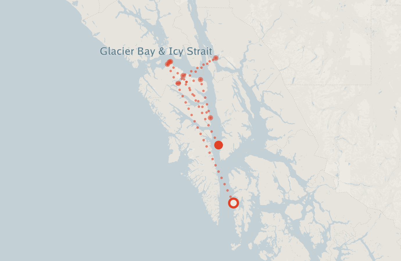 Activity map — real sighting points on an OpenStreetMap basemap