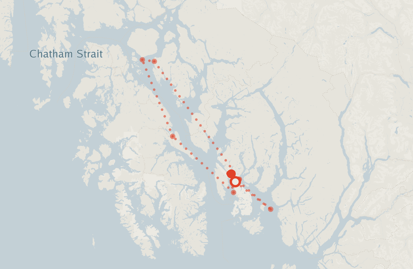 Activity map — real sighting points on an OpenStreetMap basemap