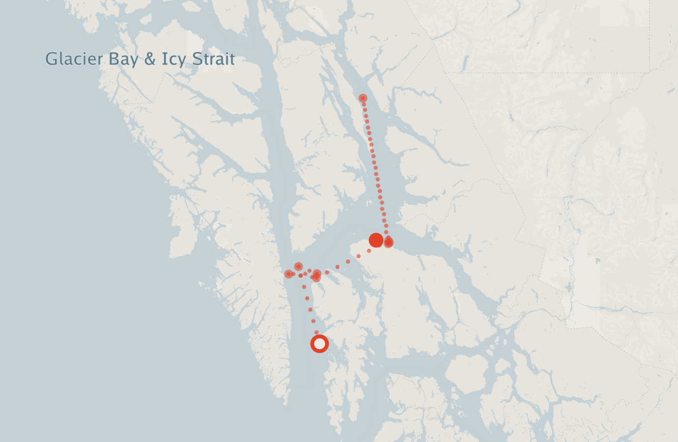 Activity map — real sighting points on an OpenStreetMap basemap