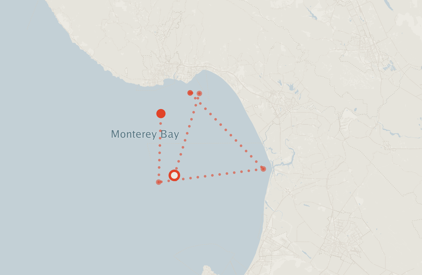 Activity map — real sighting points on an OpenStreetMap basemap