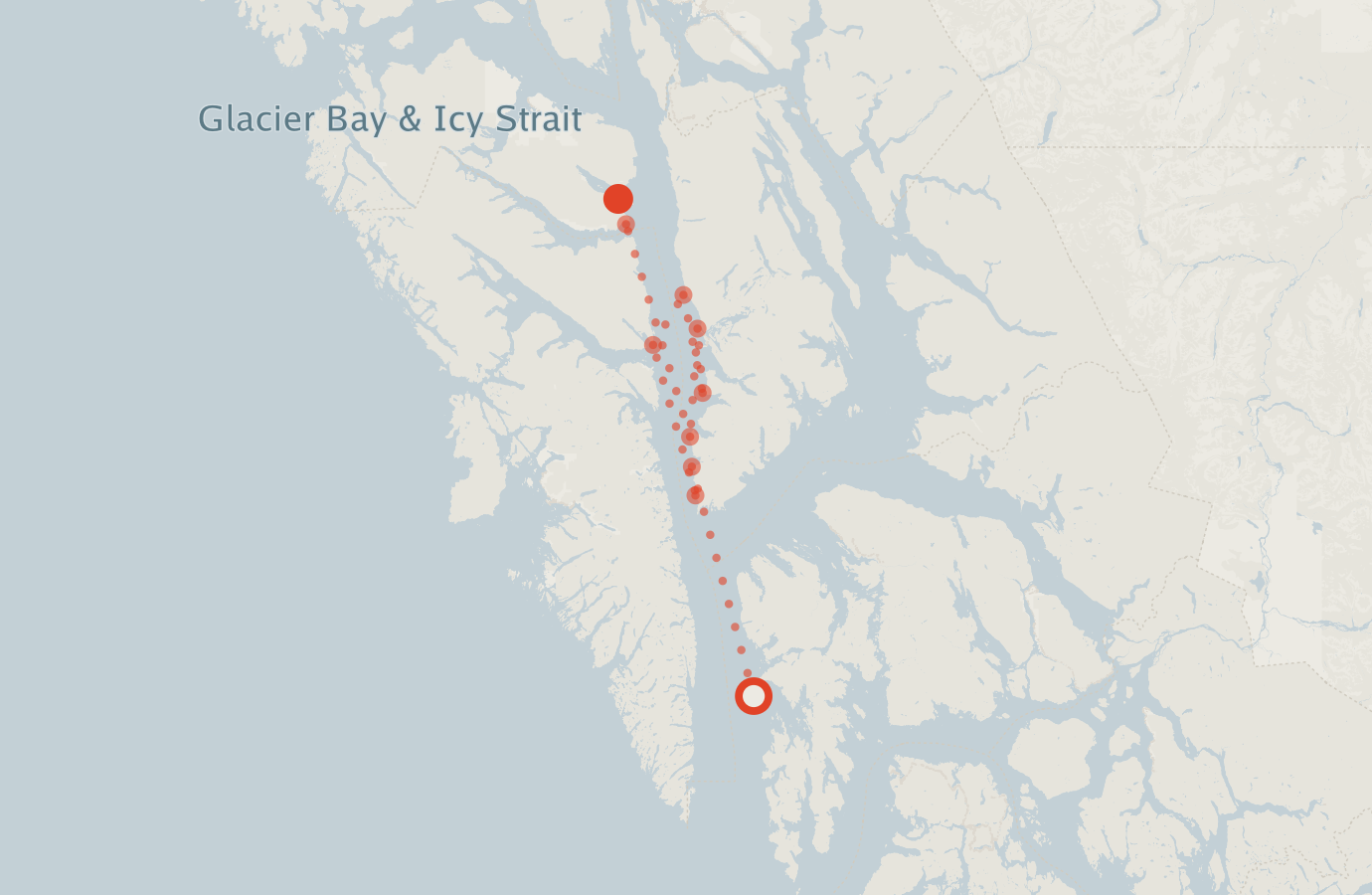 Activity map — real sighting points on an OpenStreetMap basemap