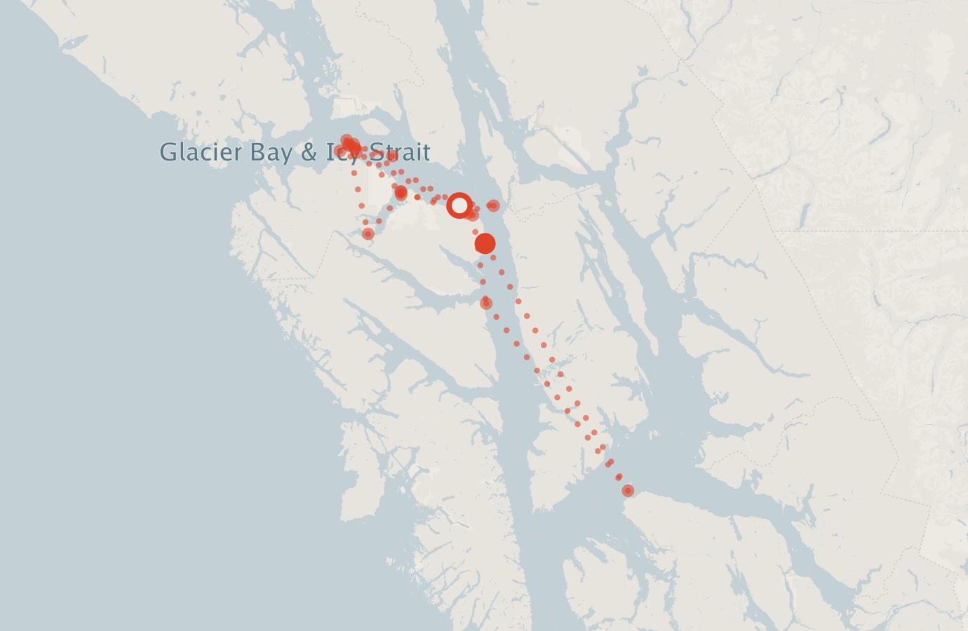 Activity map — real sighting points on an OpenStreetMap basemap