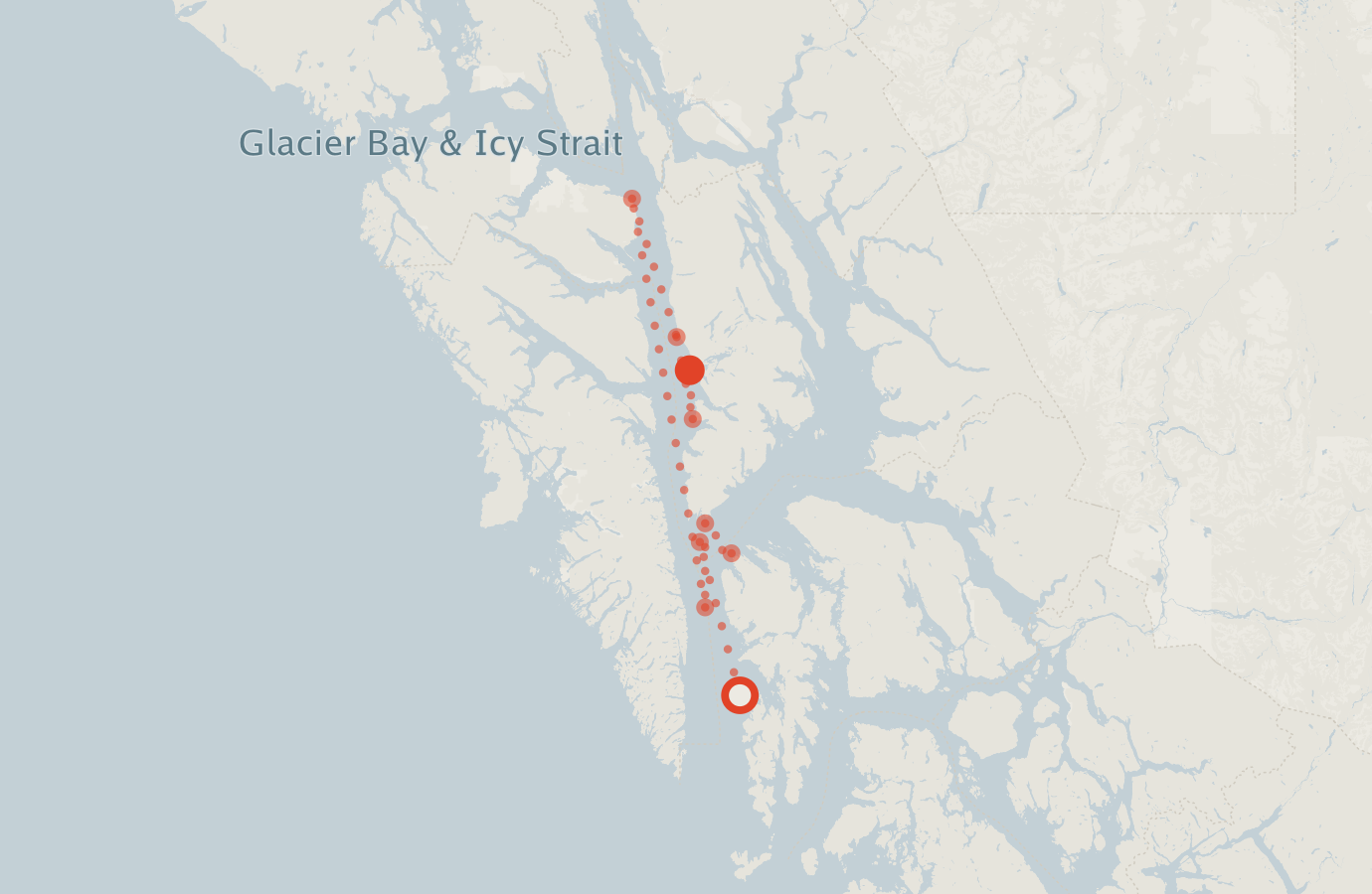 Activity map — real sighting points on an OpenStreetMap basemap