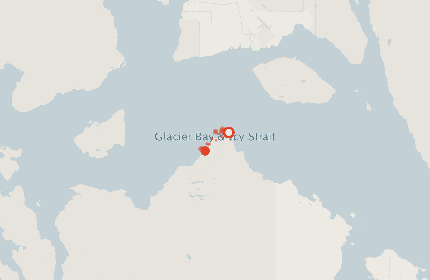 Activity map — real sighting points on an OpenStreetMap basemap