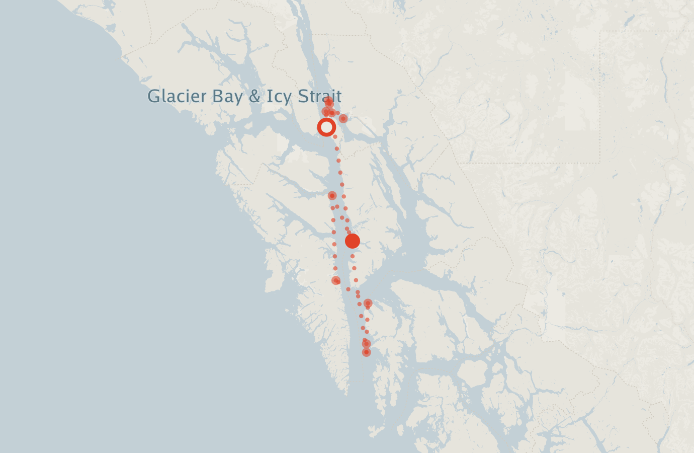 Activity map — real sighting points on an OpenStreetMap basemap