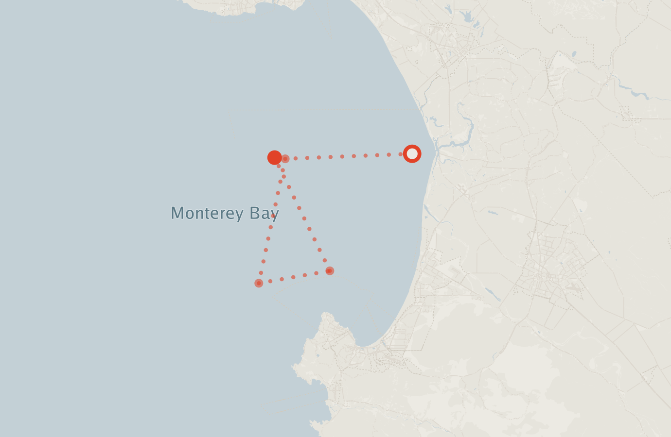 Activity map — real sighting points on an OpenStreetMap basemap