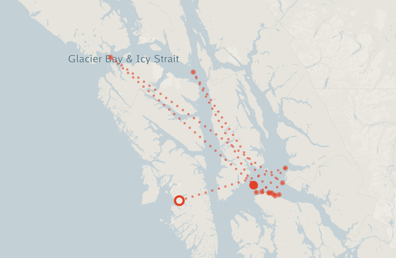 Activity map — real sighting points on an OpenStreetMap basemap
