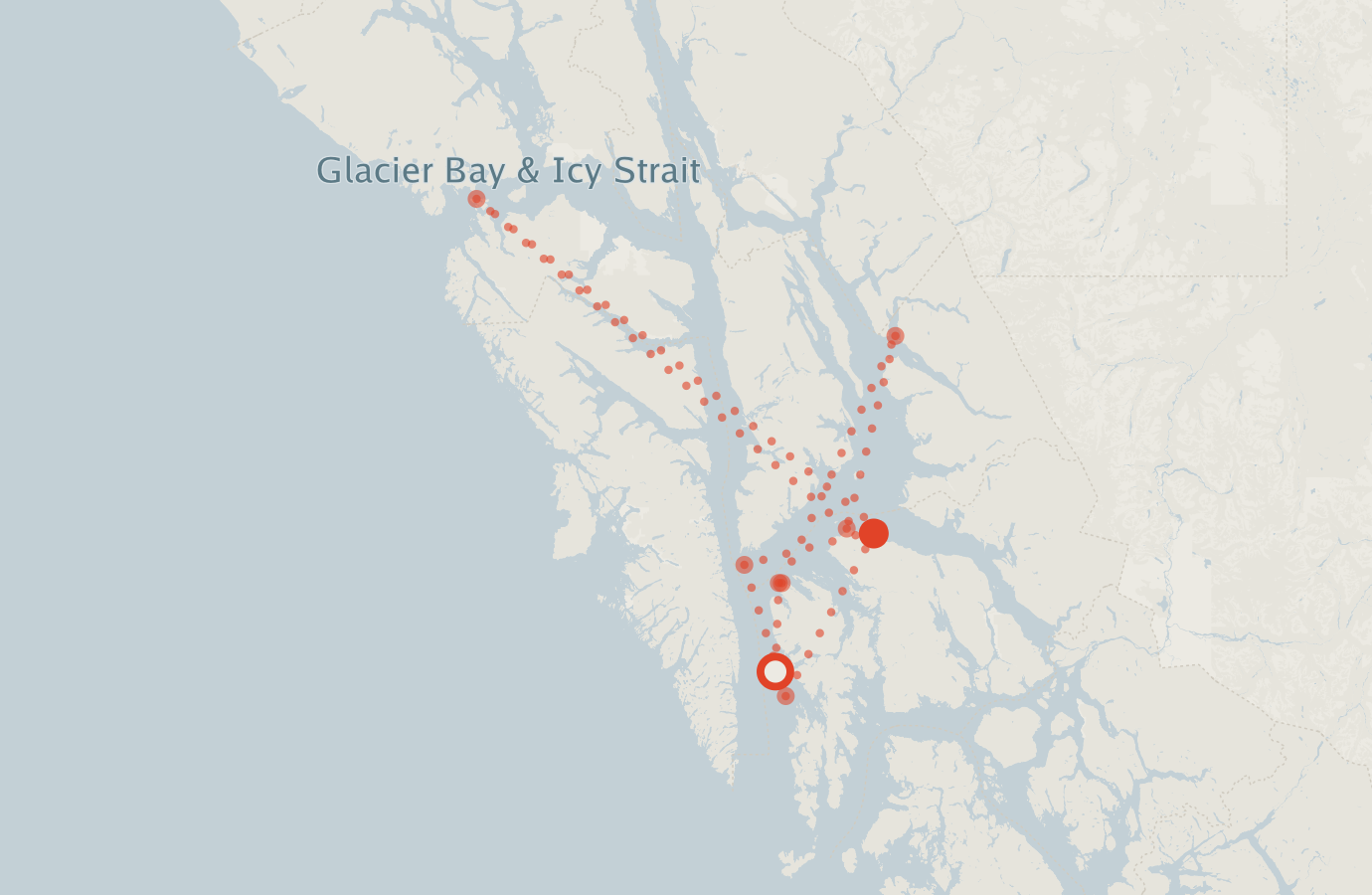 Activity map — real sighting points on an OpenStreetMap basemap