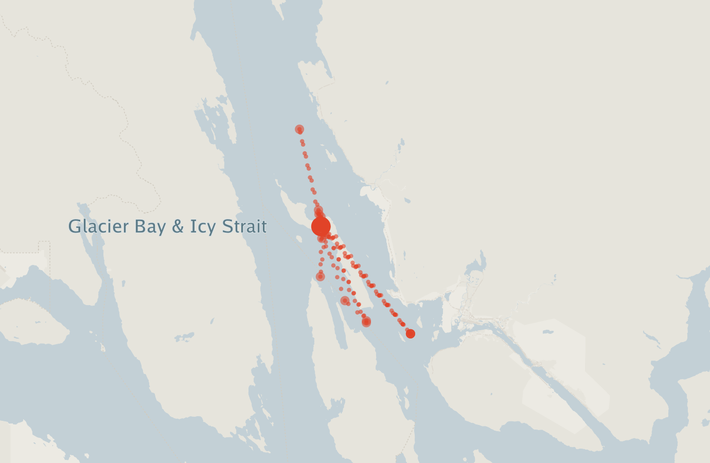 Activity map — real sighting points on an OpenStreetMap basemap