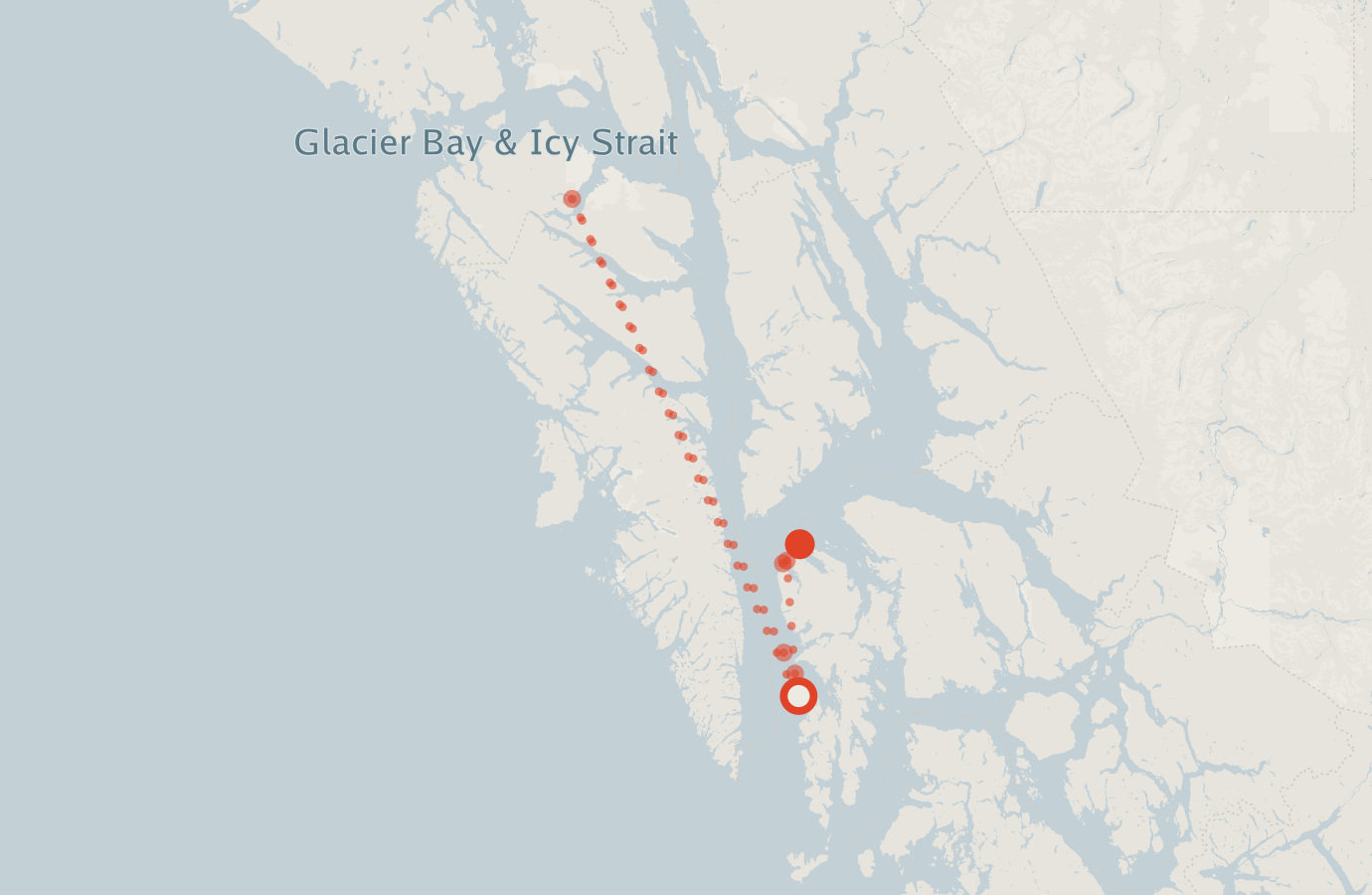 Activity map — real sighting points on an OpenStreetMap basemap