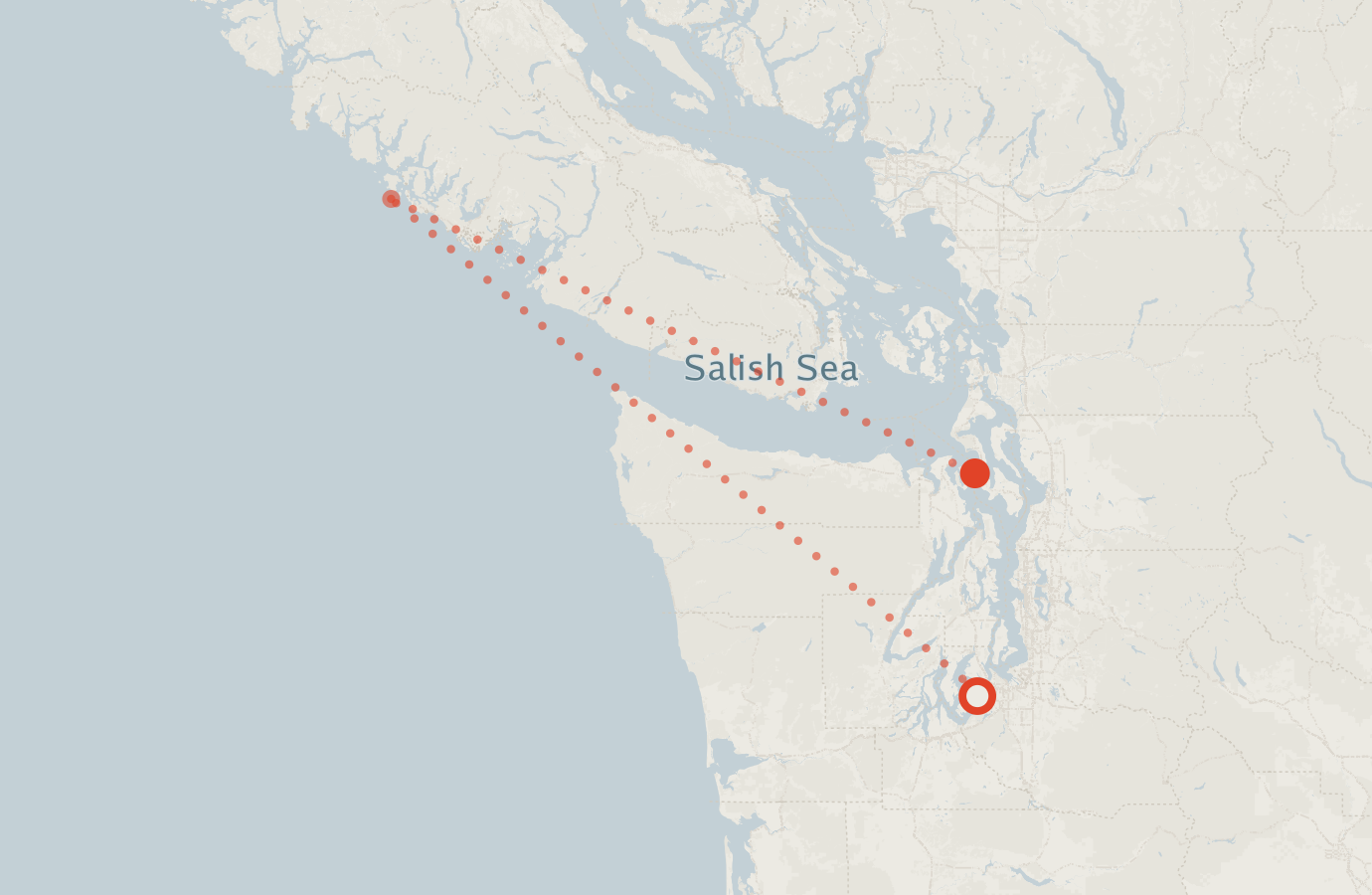 Activity map — real sighting points on an OpenStreetMap basemap