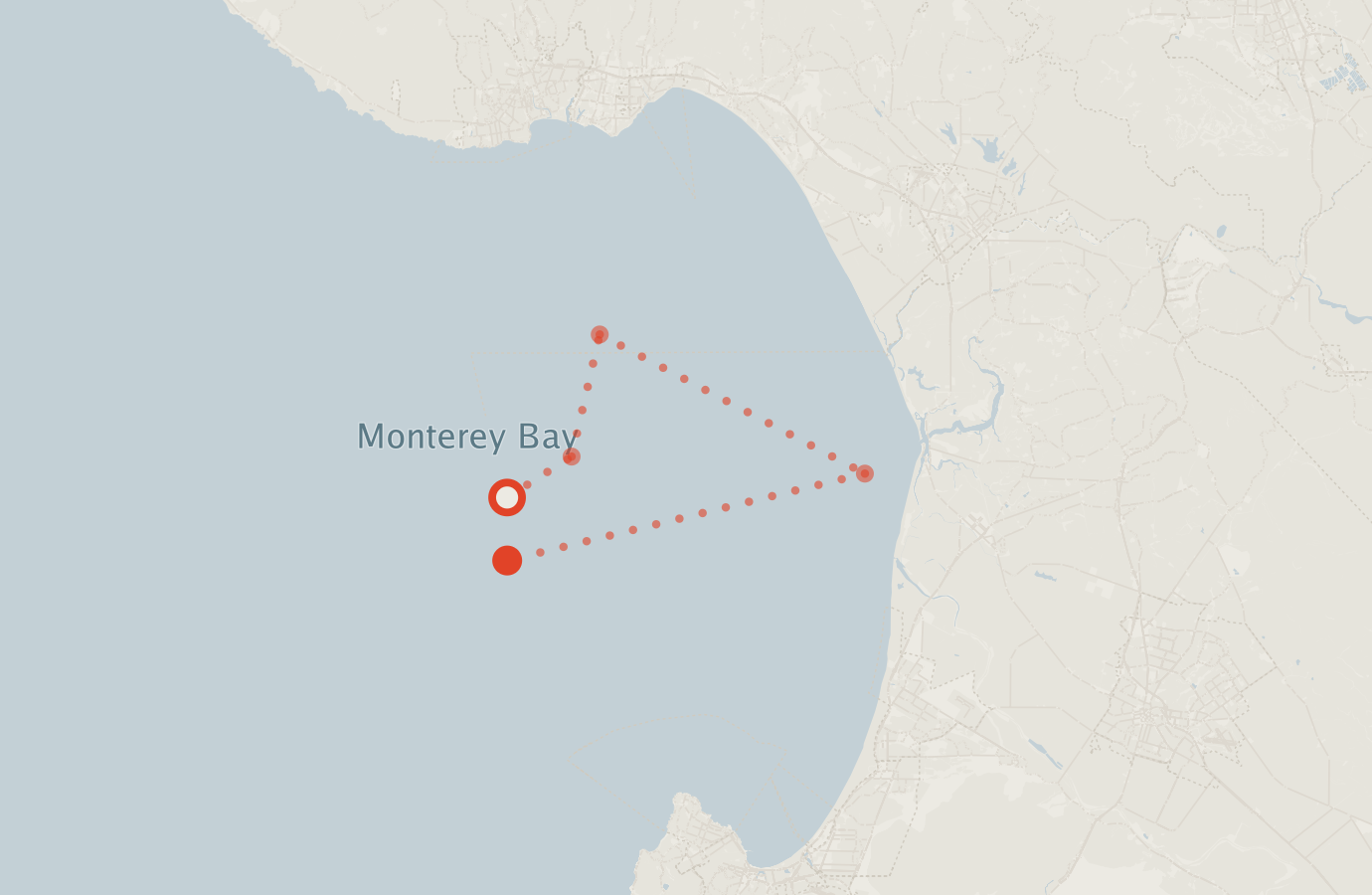 Activity map — real sighting points on an OpenStreetMap basemap