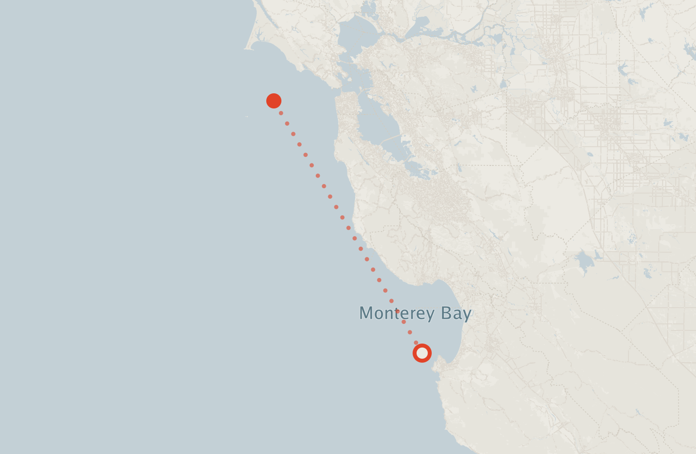 Activity map — real sighting points on an OpenStreetMap basemap