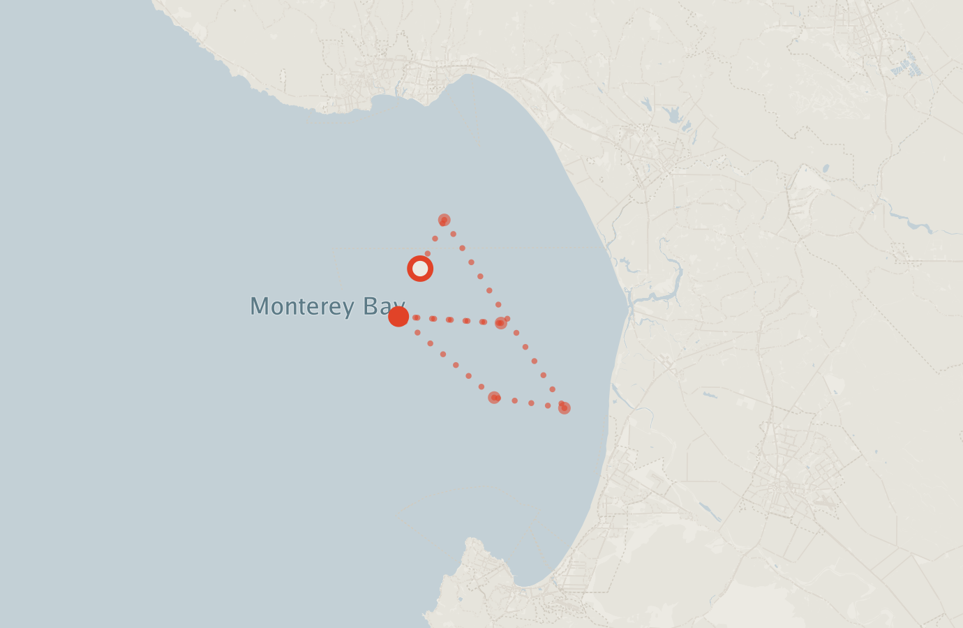 Activity map — real sighting points on an OpenStreetMap basemap