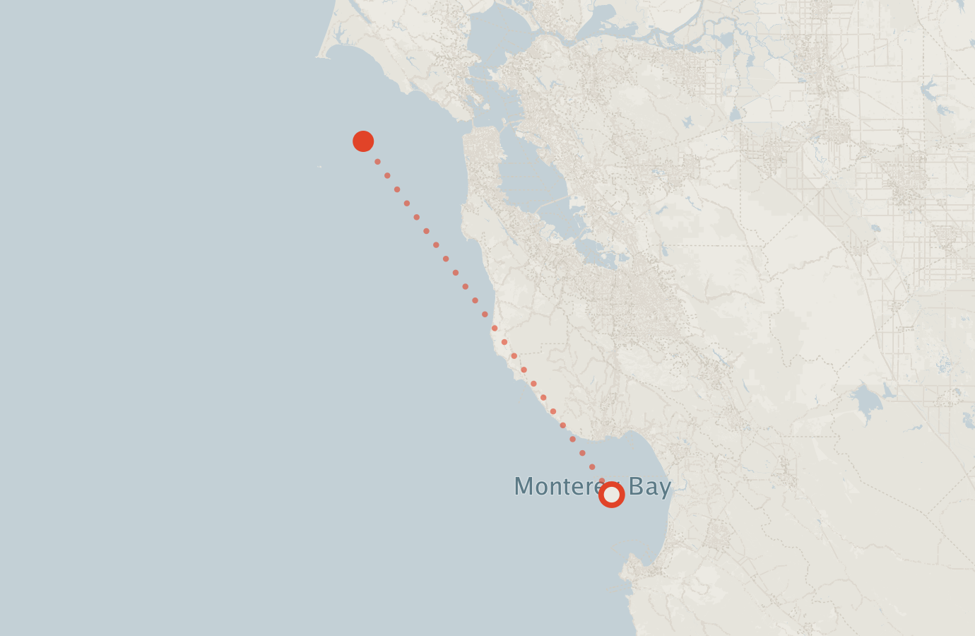 Activity map — real sighting points on an OpenStreetMap basemap