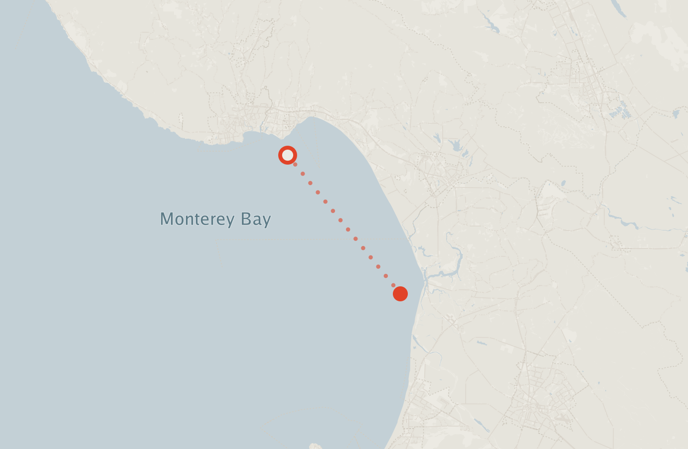 Activity map — real sighting points on an OpenStreetMap basemap