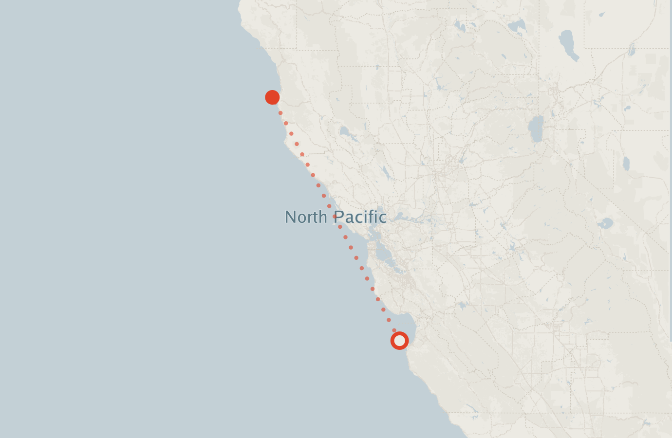 Activity map — real sighting points on an OpenStreetMap basemap