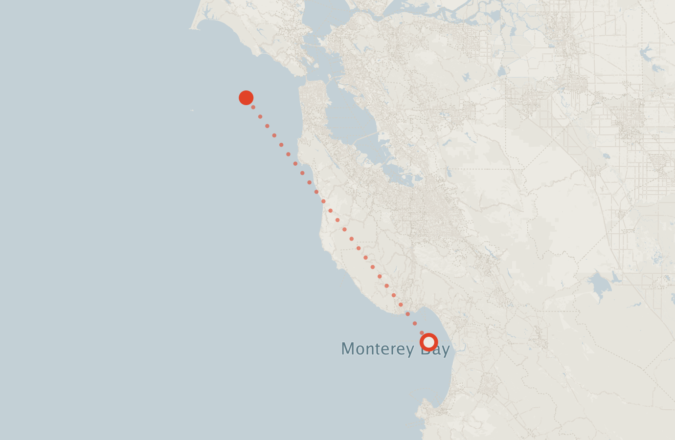 Activity map — real sighting points on an OpenStreetMap basemap