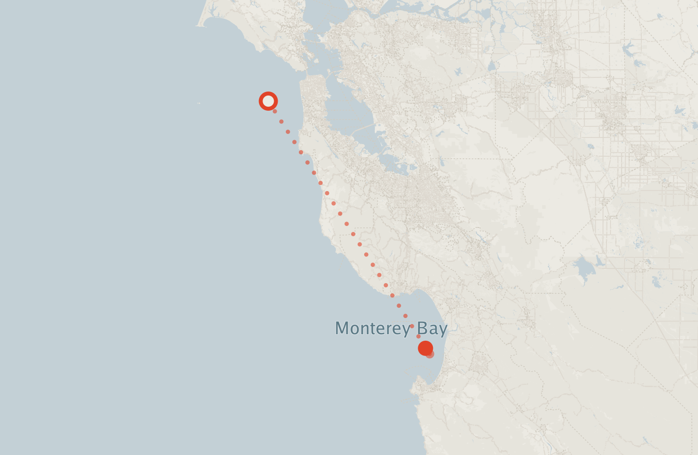 Activity map — real sighting points on an OpenStreetMap basemap