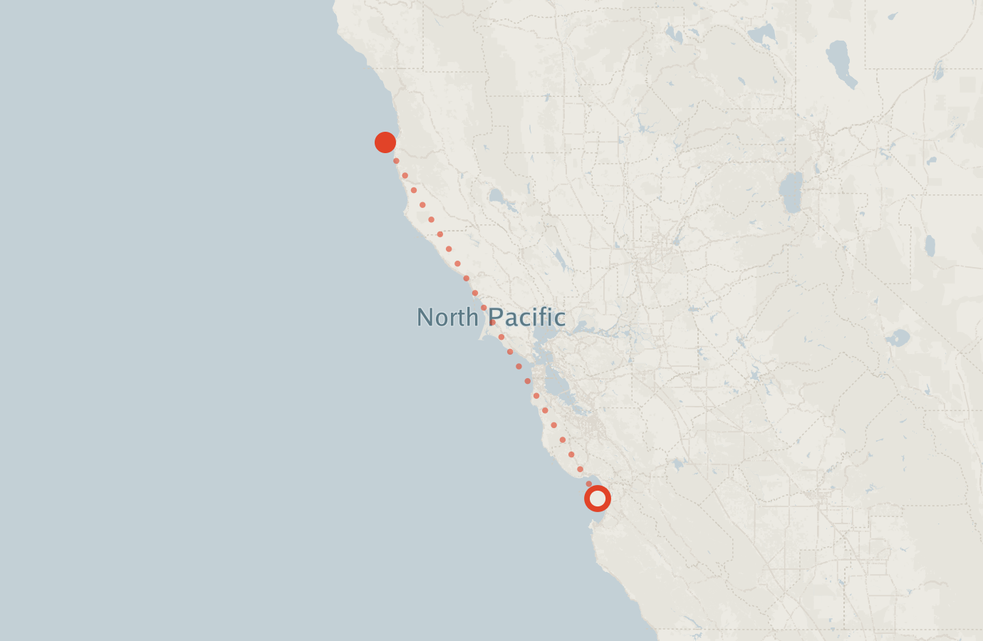 Activity map — real sighting points on an OpenStreetMap basemap