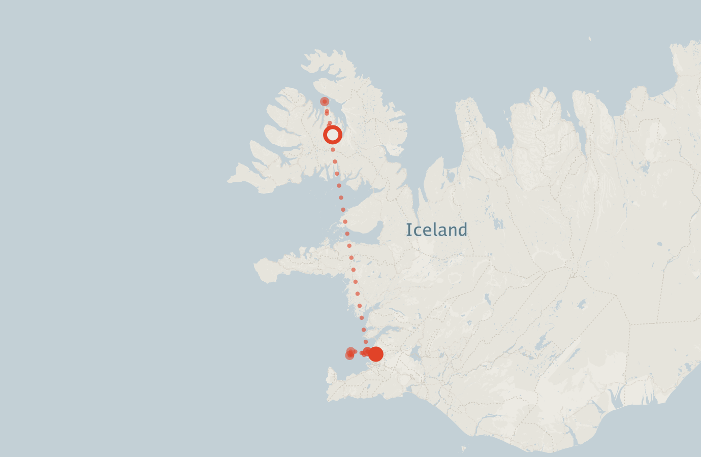 Activity map — real sighting points on an OpenStreetMap basemap