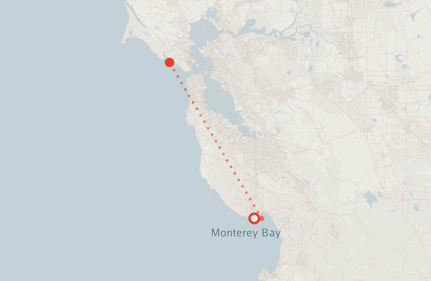 Activity map — real sighting points on an OpenStreetMap basemap