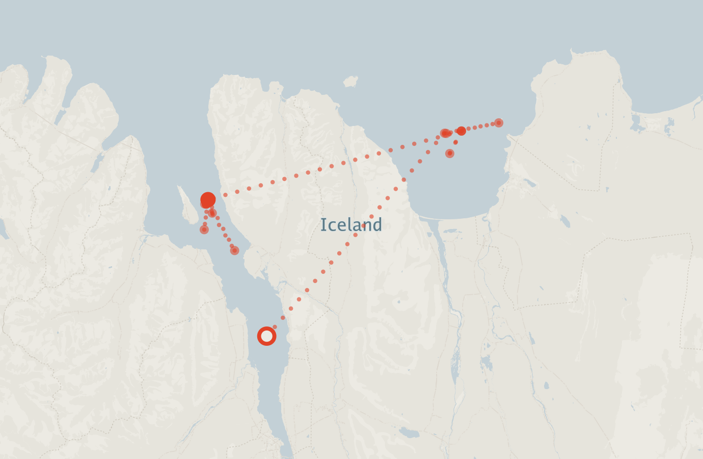 Activity map — real sighting points on an OpenStreetMap basemap