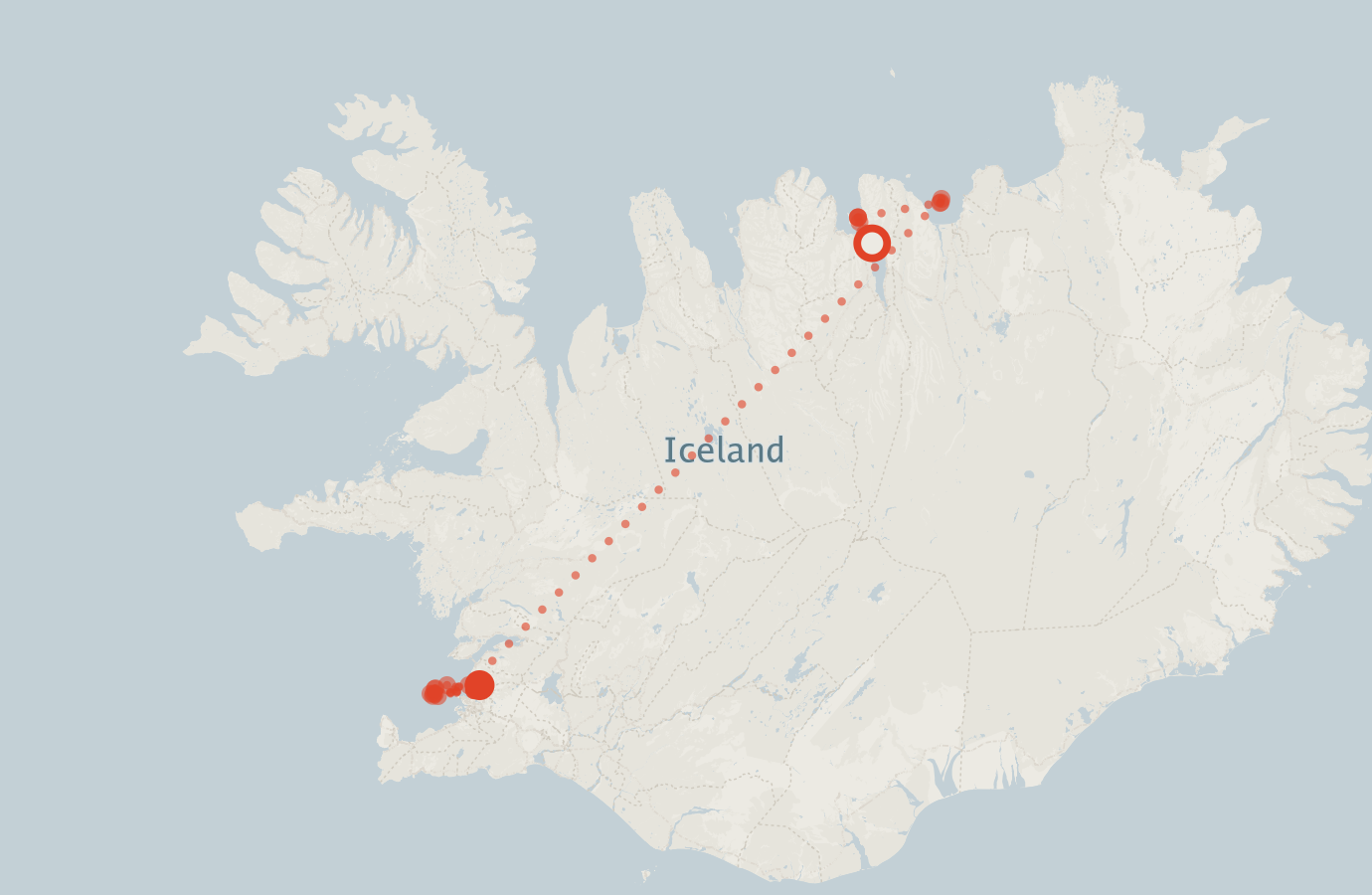 Activity map — real sighting points on an OpenStreetMap basemap