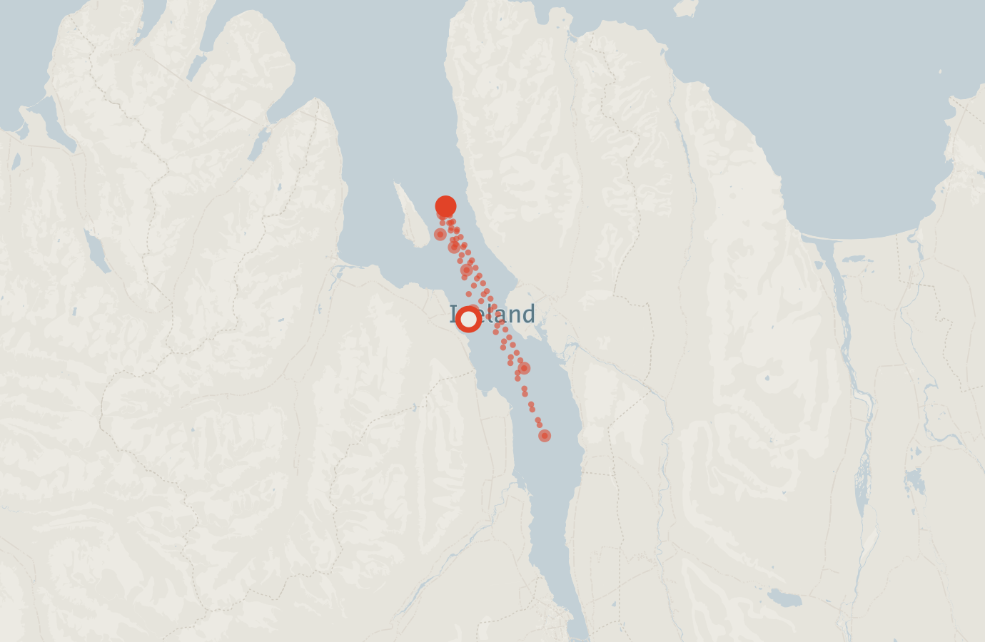 Activity map — real sighting points on an OpenStreetMap basemap