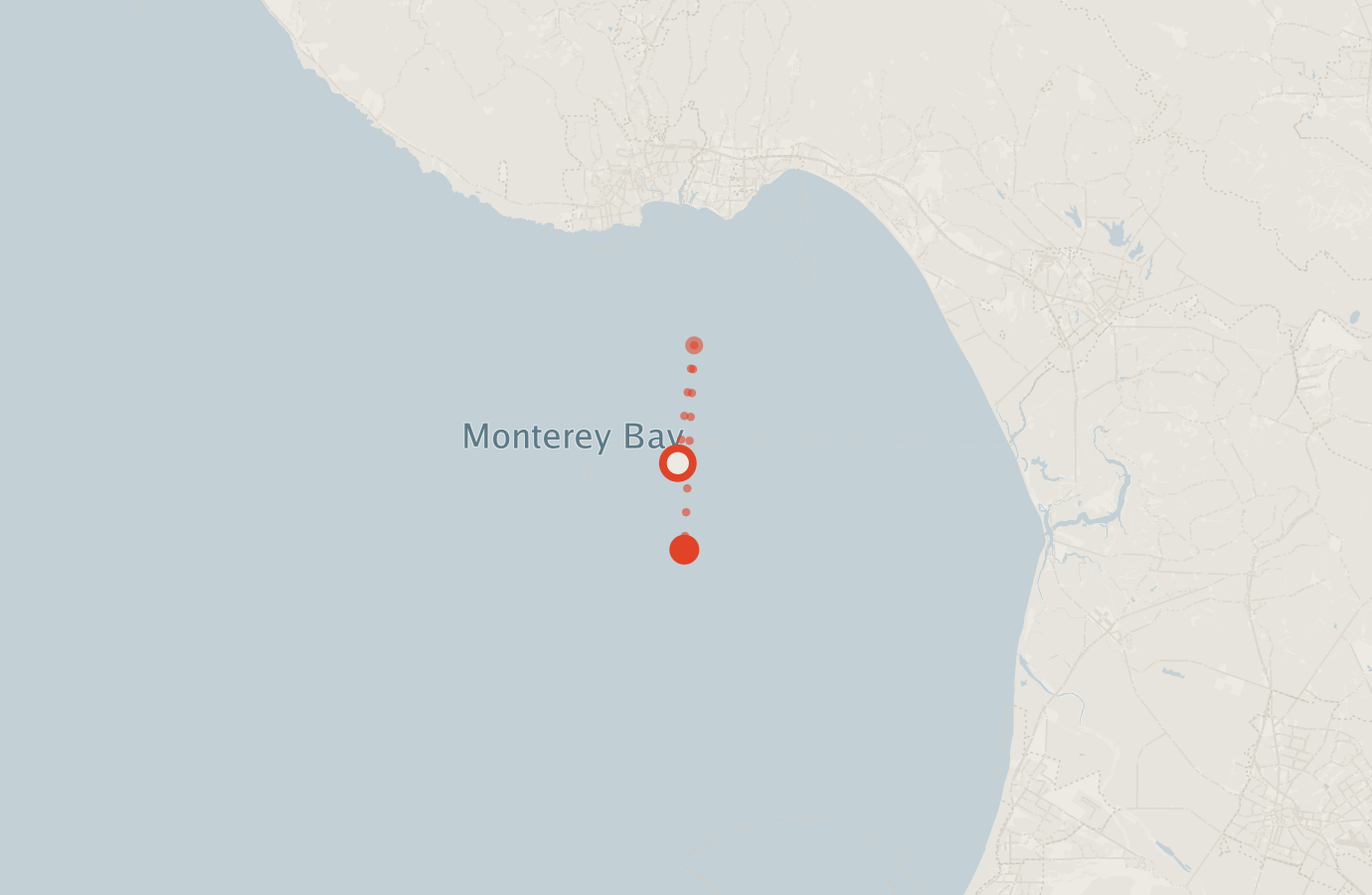 Activity map — real sighting points on an OpenStreetMap basemap