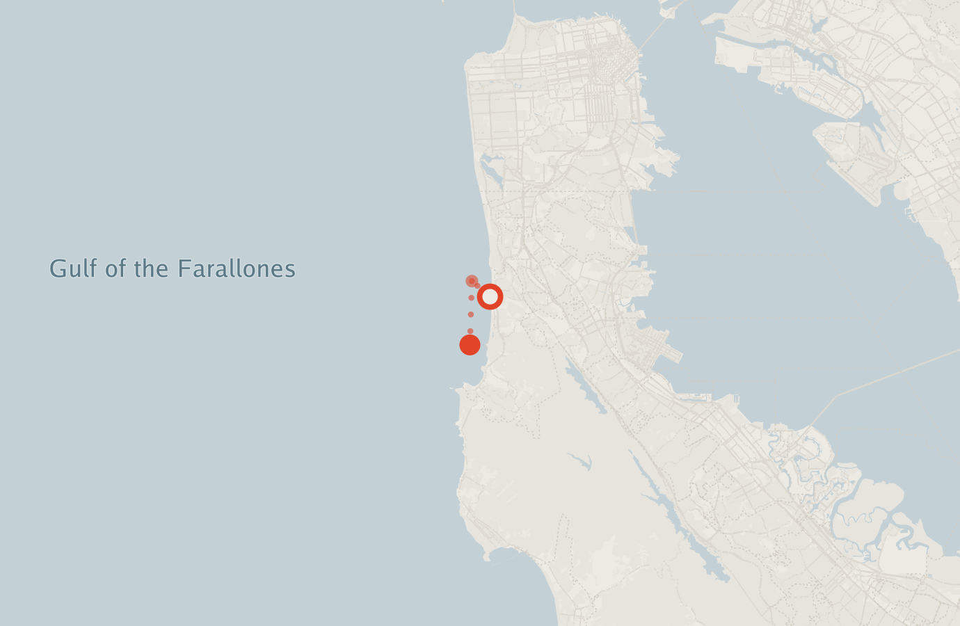 Activity map — real sighting points on an OpenStreetMap basemap