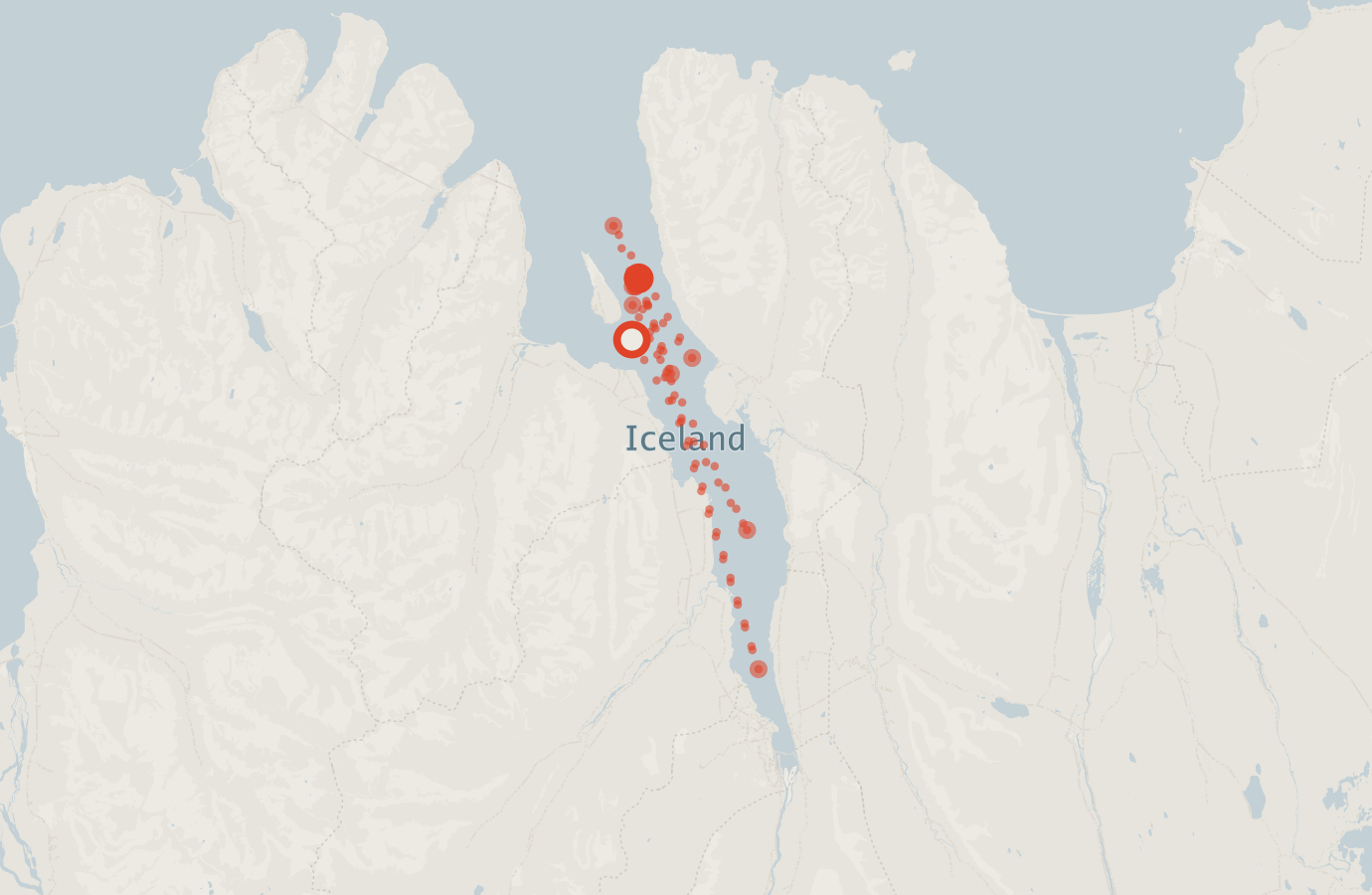 Activity map — real sighting points on an OpenStreetMap basemap