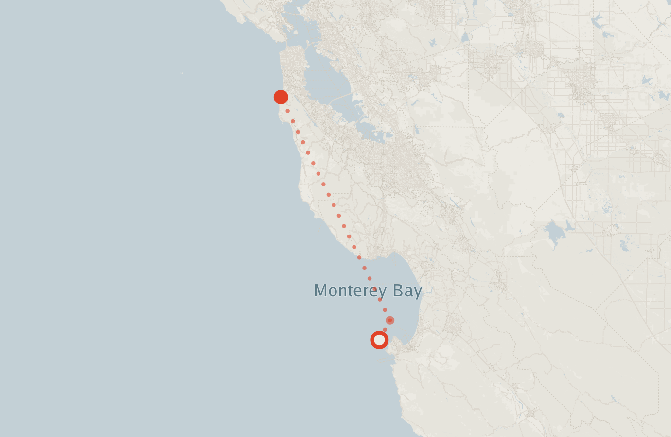 Activity map — real sighting points on an OpenStreetMap basemap