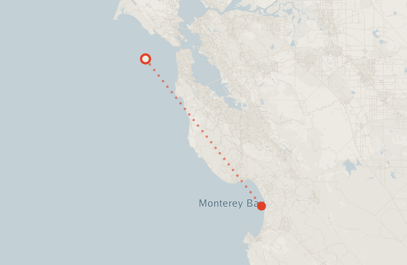 Activity map — real sighting points on an OpenStreetMap basemap