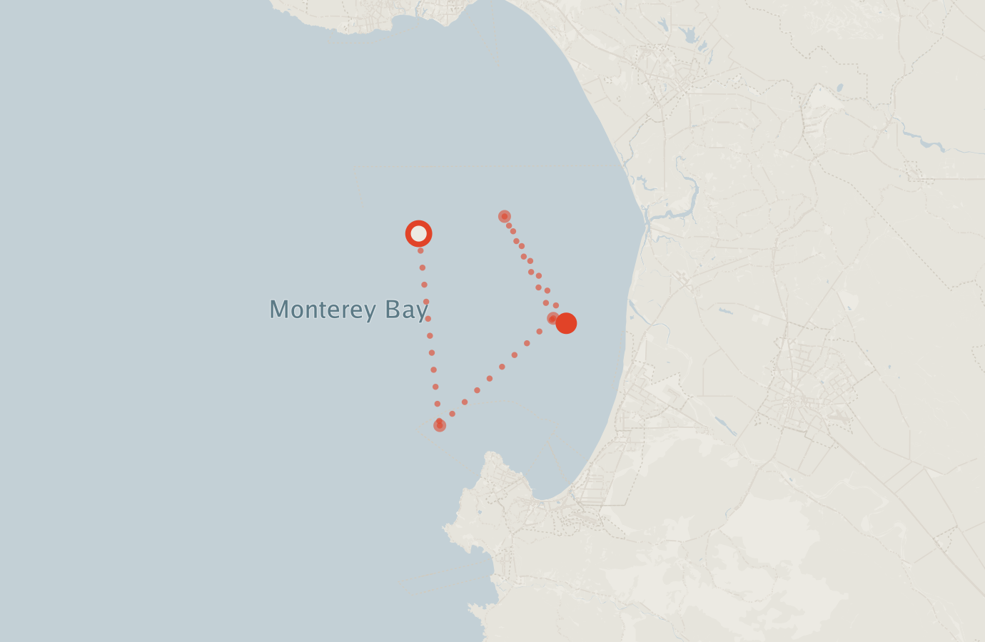 Activity map — real sighting points on an OpenStreetMap basemap