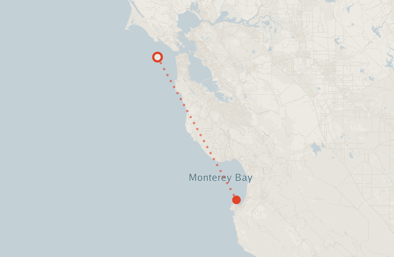 Activity map — real sighting points on an OpenStreetMap basemap