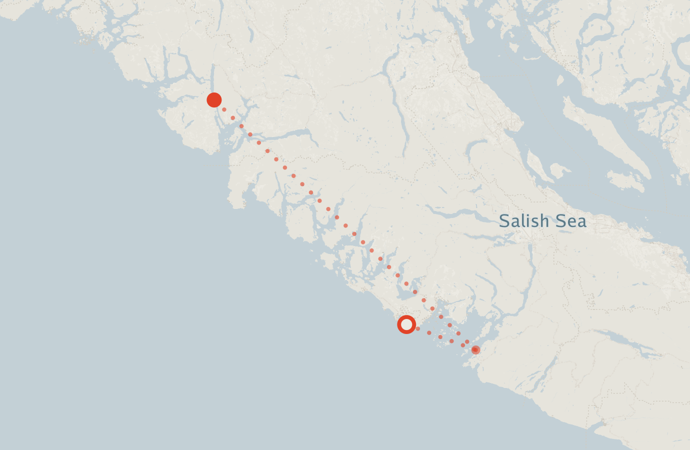 Activity map — real sighting points on an OpenStreetMap basemap