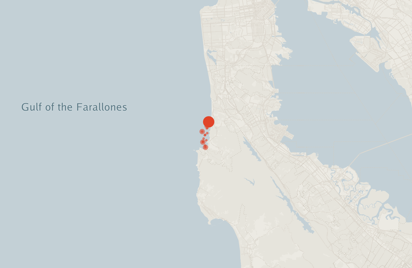 Activity map — real sighting points on an OpenStreetMap basemap