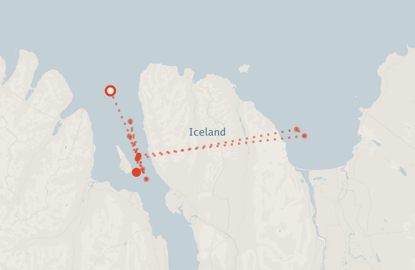 Activity map — real sighting points on an OpenStreetMap basemap